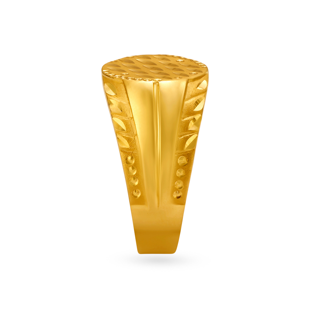 Vintage 22 Karat Gold Textured Finger Ring,,hi-res image number null