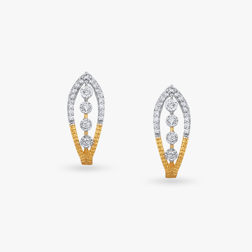 Contemporary Elegance Diamond Hoop Earrings,,hi-res image number null