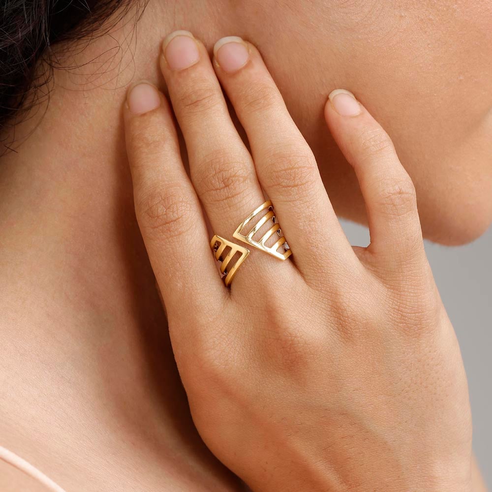 Bold Matrix Gold Ring,,hi-res image number null