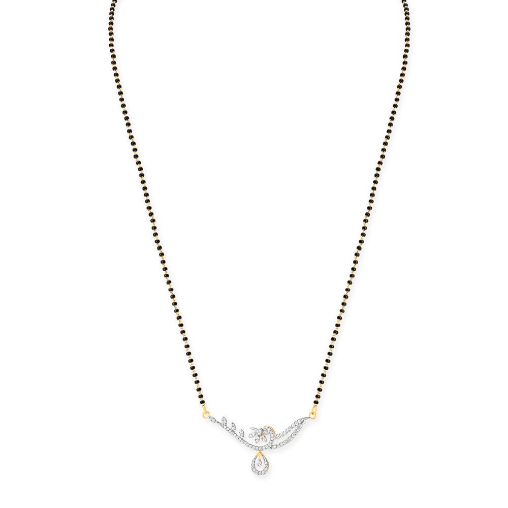 Floral Sparkle Diamond Mangalsutra,,hi-res image number null