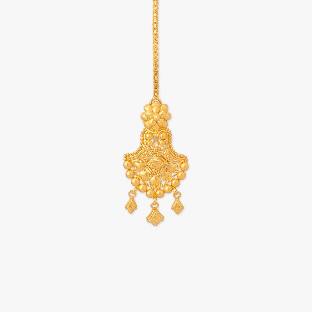 Blossom Cascade Gold Maang Tikka,,hi-res image number null