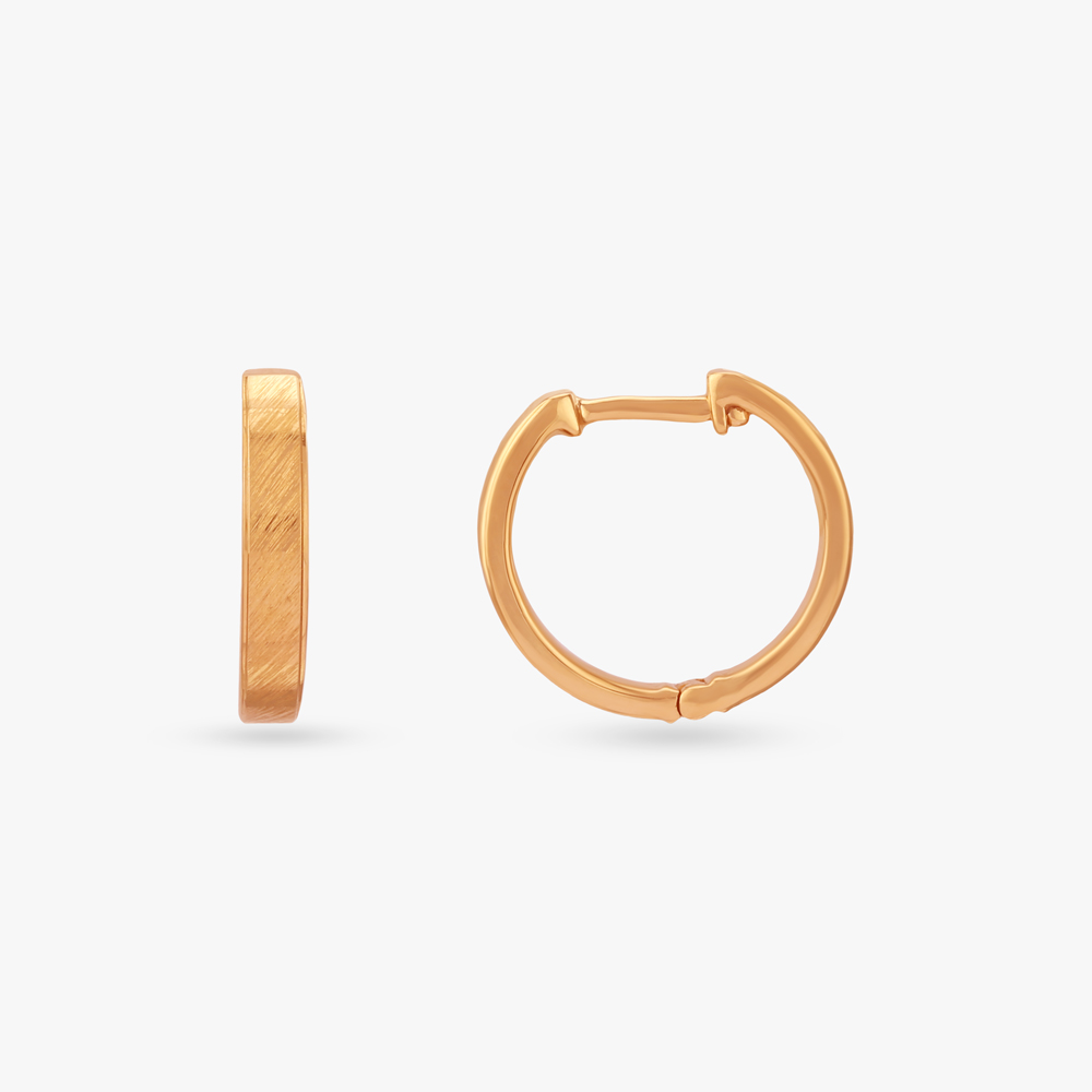Matte Sweep Gold Hoop Earrings,,hi-res image number null