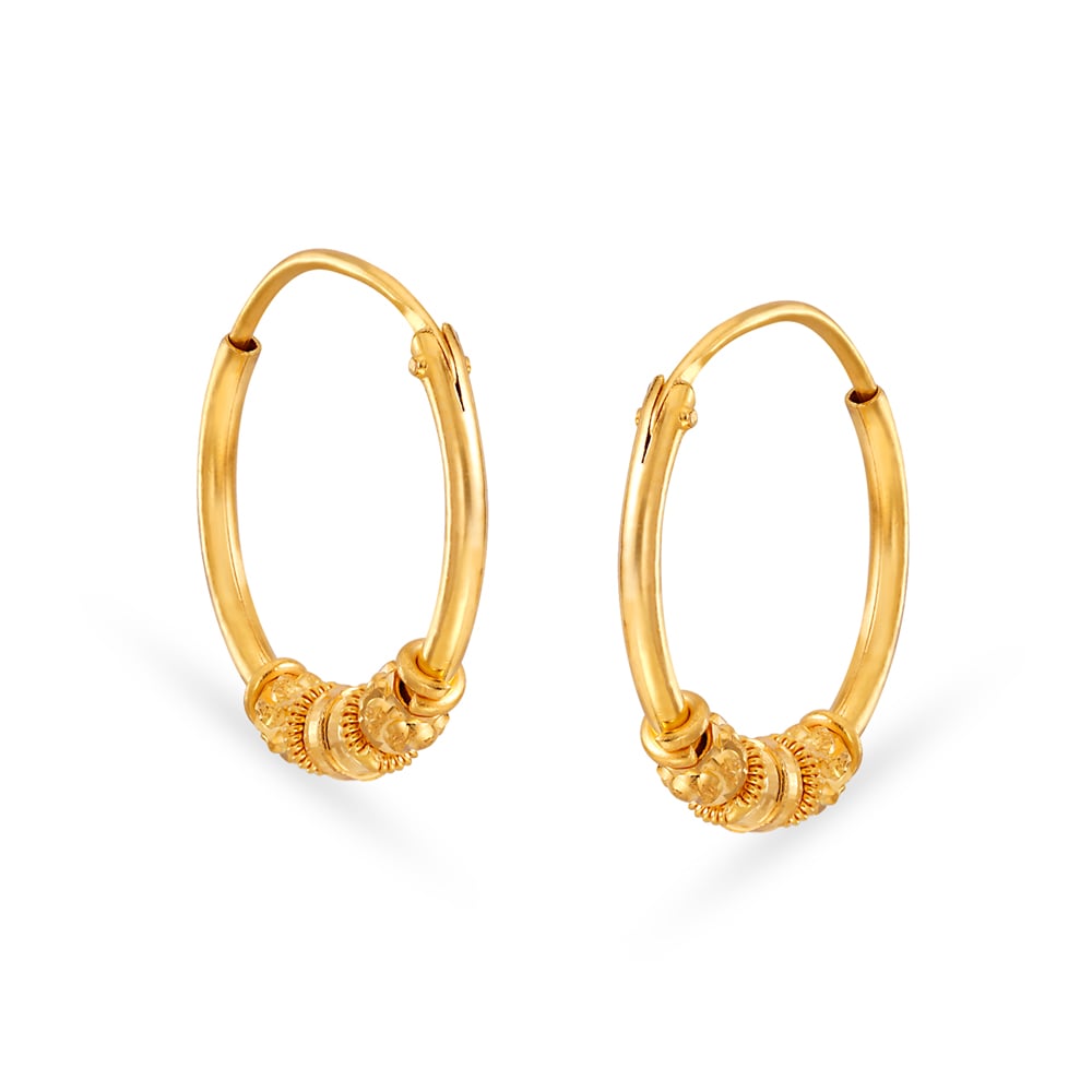 Alluring Traditional Gold Hoop Bali Earrings