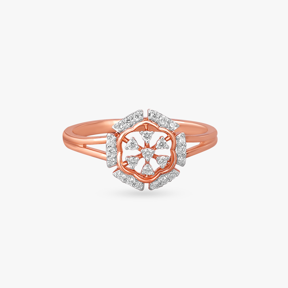 Charming Floral Diamond Finger Ring,,hi-res image number null