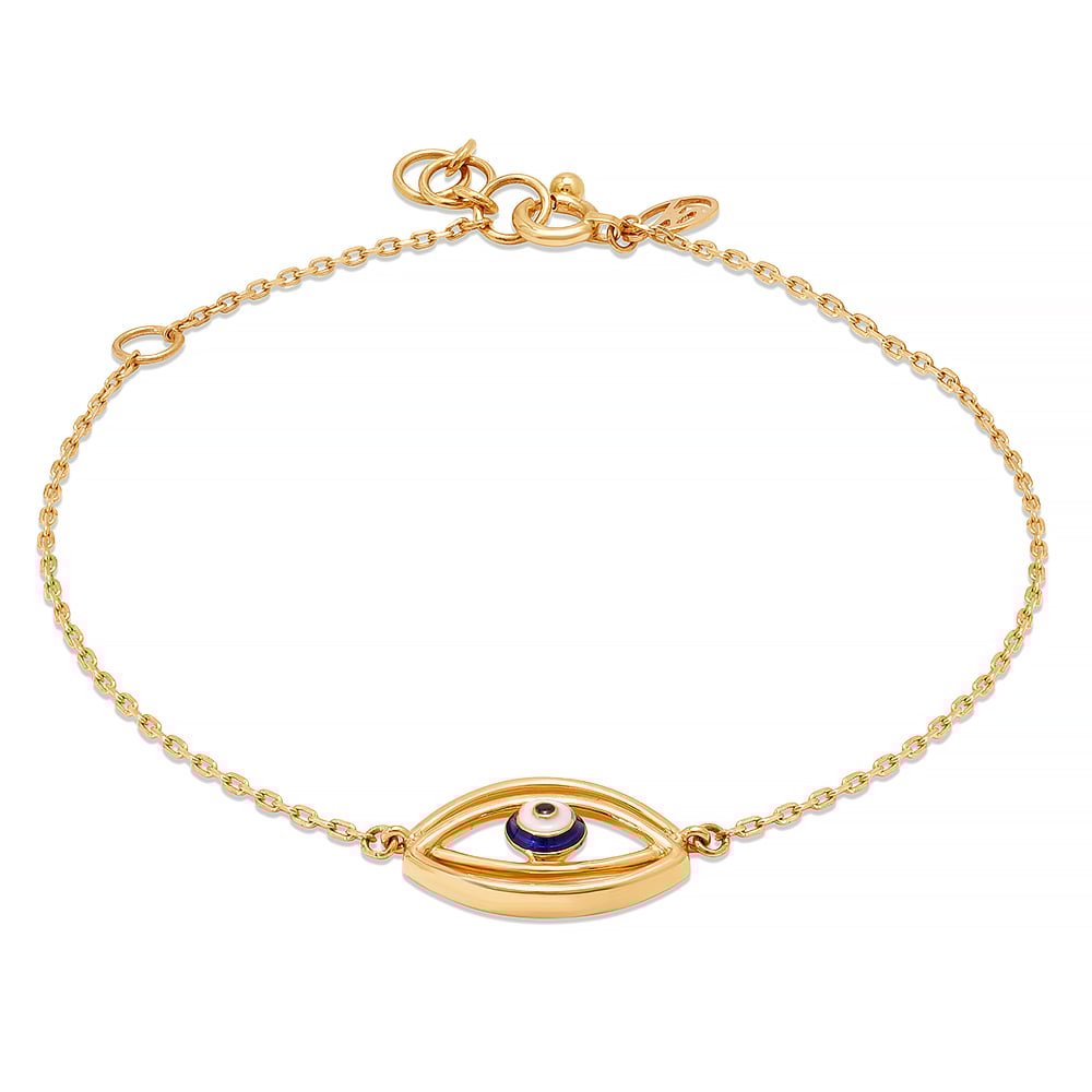14KT Yellow Gold Layered Evil Eye Bracelet,,hi-res image number null