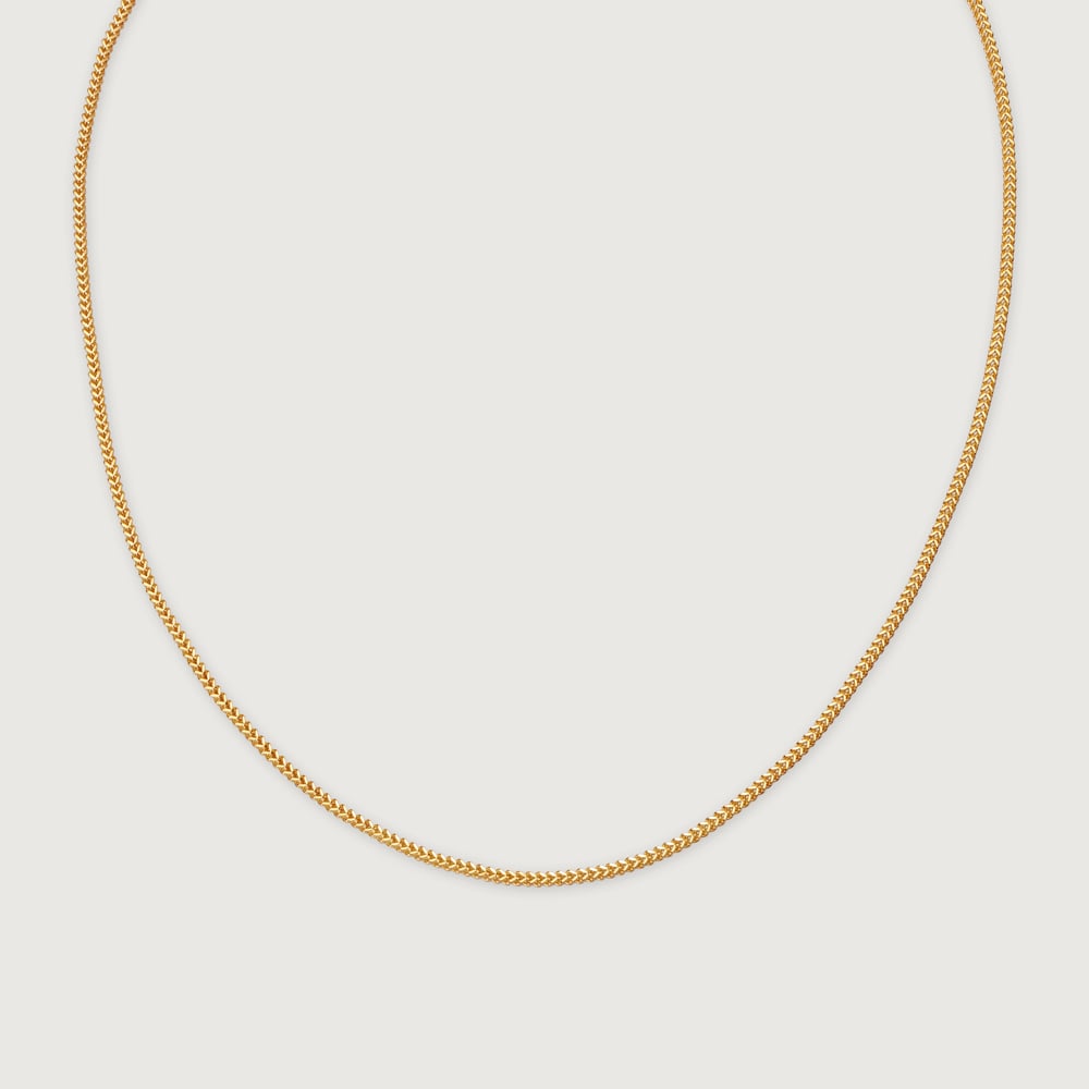 22KT Yellow Gold Effulgent Subtle Heart Carved Motif Gold Chain,,hi-res image number null