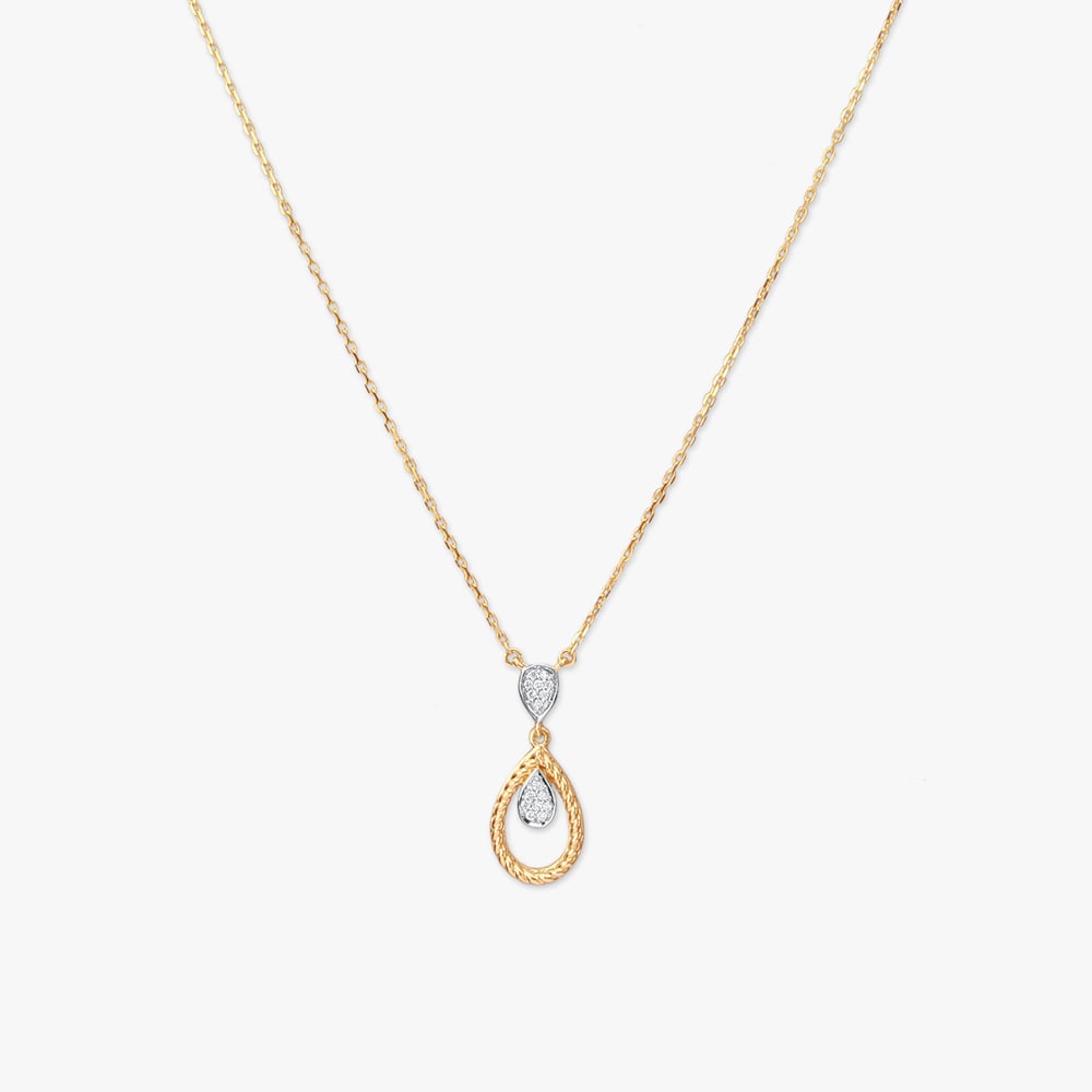 Twin Teardrop Diamond Pendant with Chain,,hi-res image number null