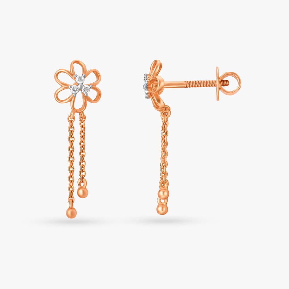 Fresh Flower Diamond Drop Earrings,,hi-res image number null