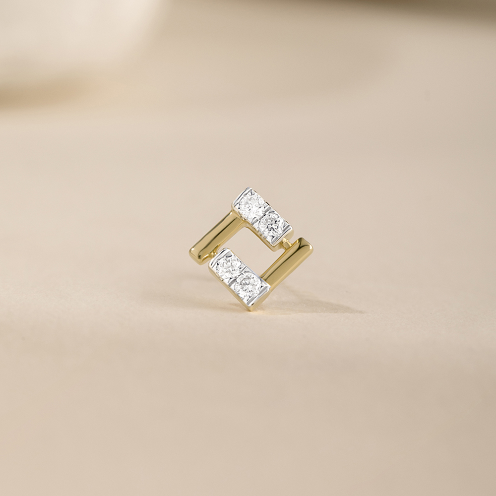 Togetherness Spark Gold & Diamond Nose Pin,,hi-res image number null