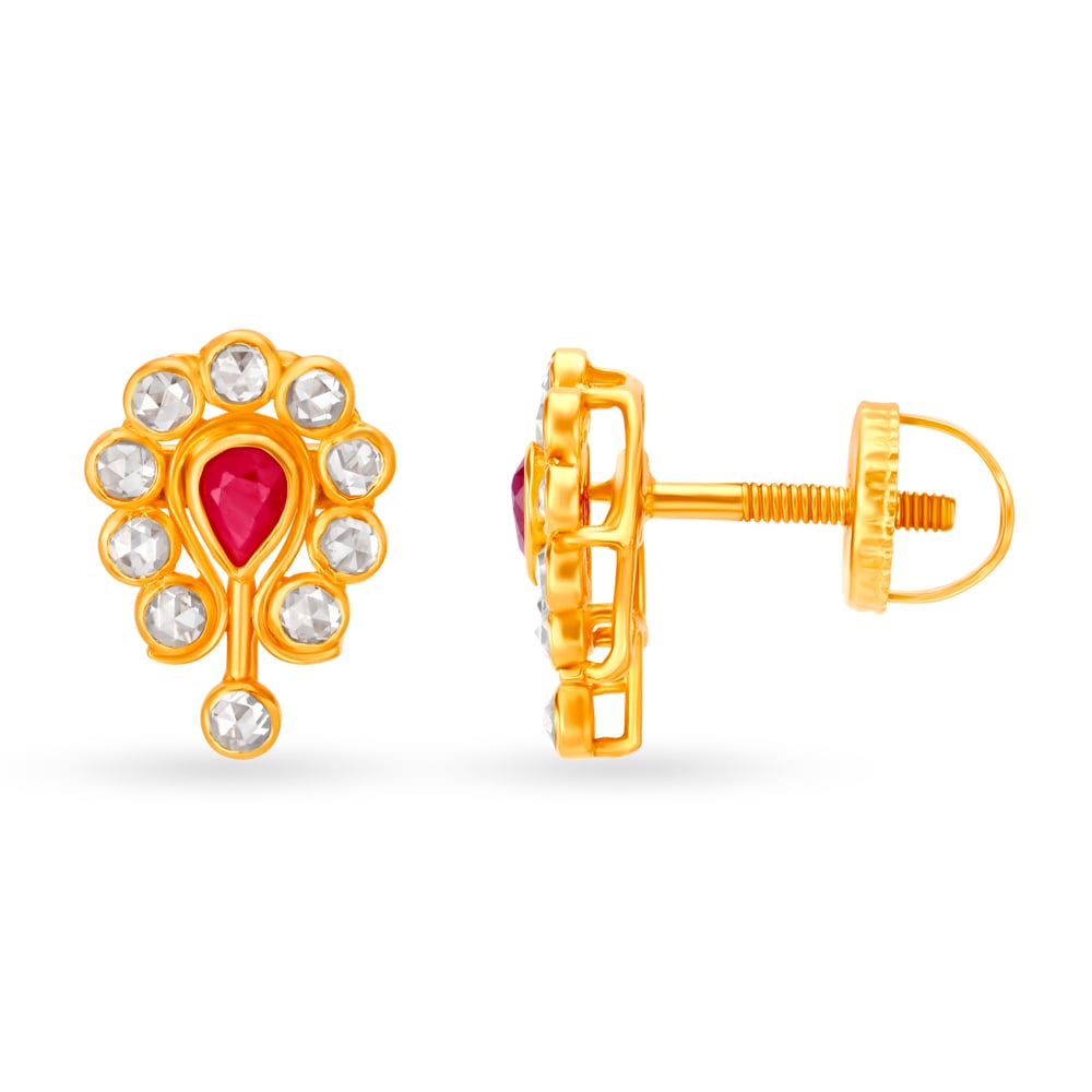 Mesmerising Gold Stud Earrings,,hi-res image number null