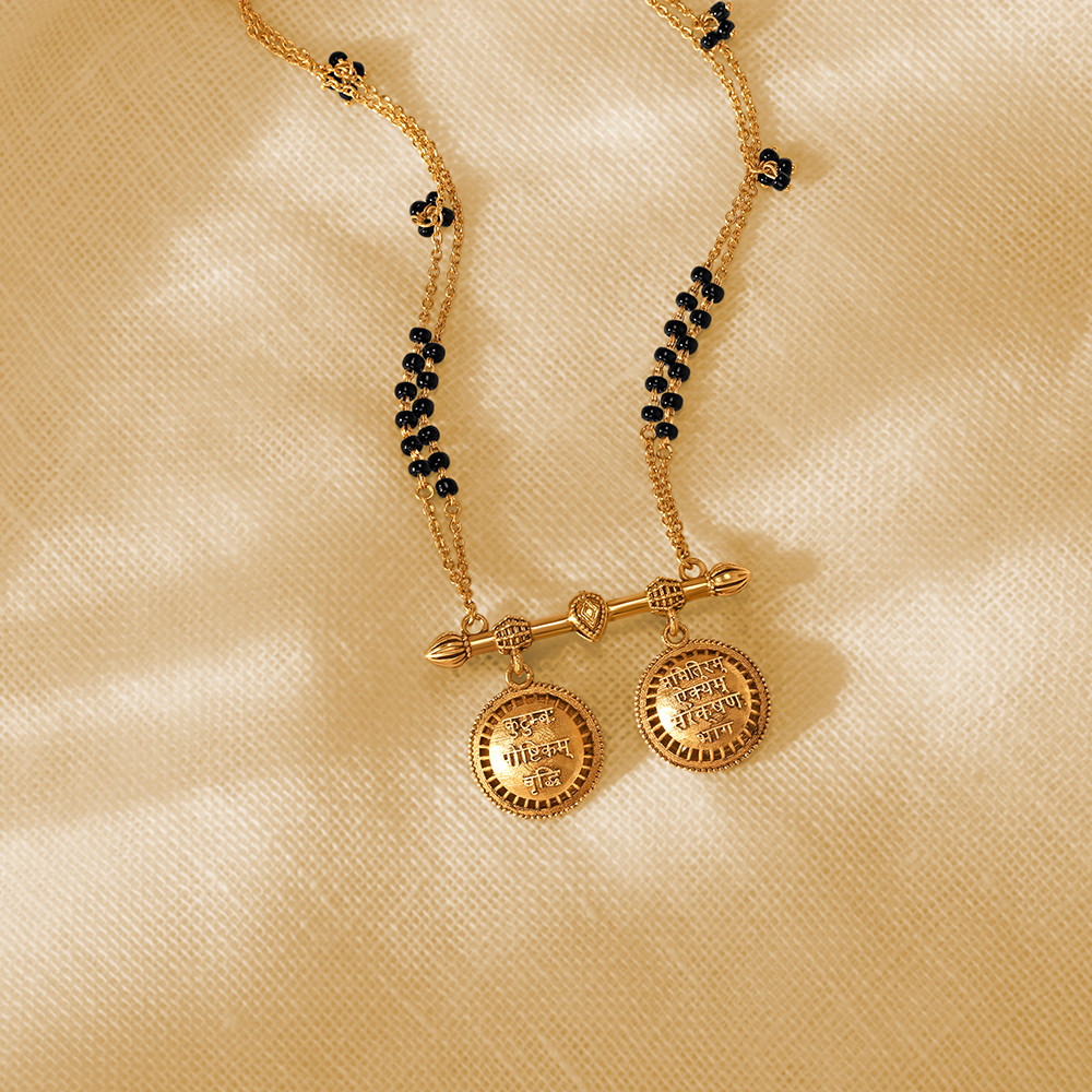 Pink Enamel Vati Mangalsutra,,hi-res image number null