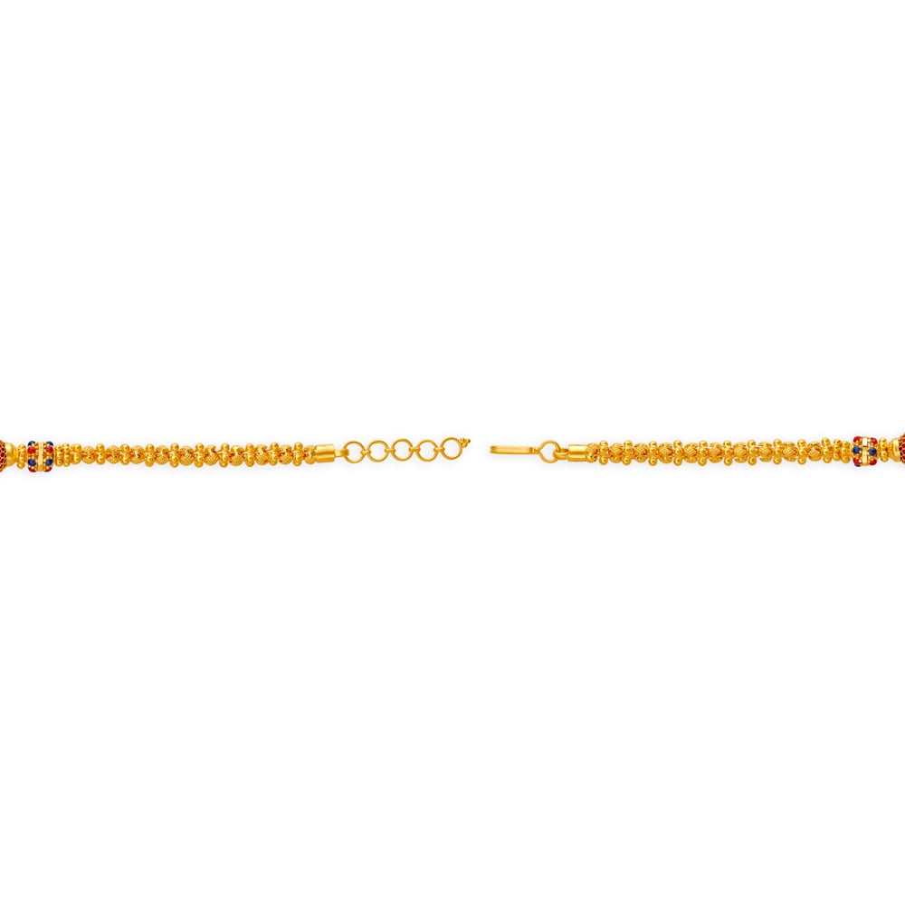 Elaborate Yellow Gold Beaded Orb Chain Bracelet,,hi-res image number null