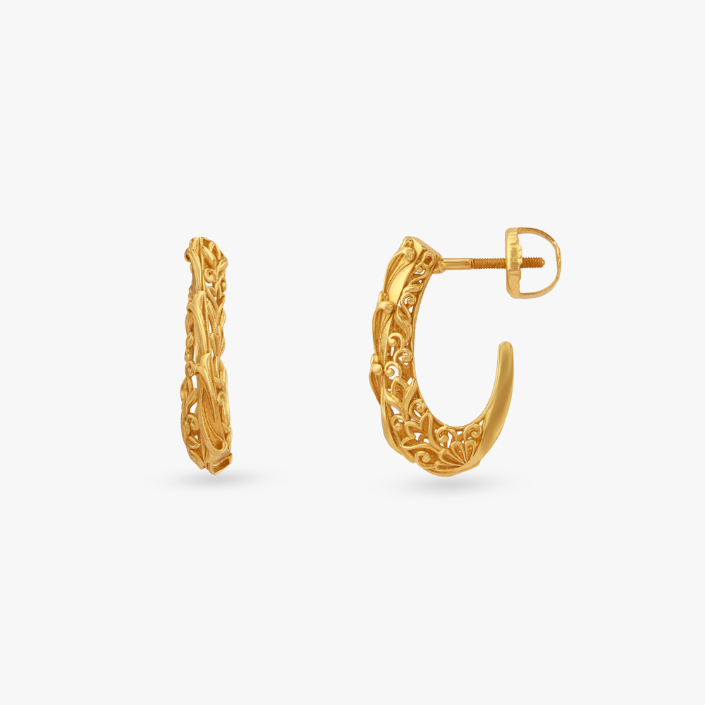 Timeless Vines Gold Hoop Earrings,,hi-res image number null