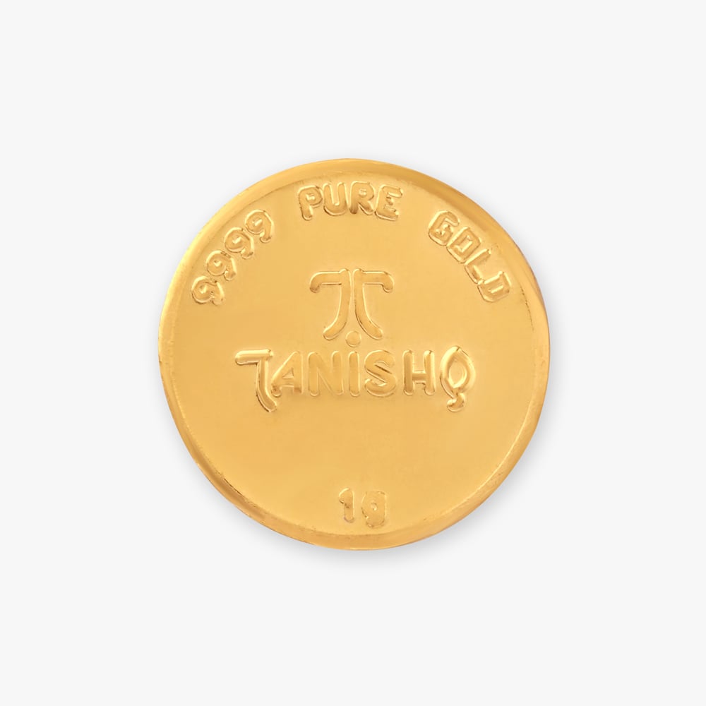 1 gram 24 Karat Gold Coin with Lakshmi Motif