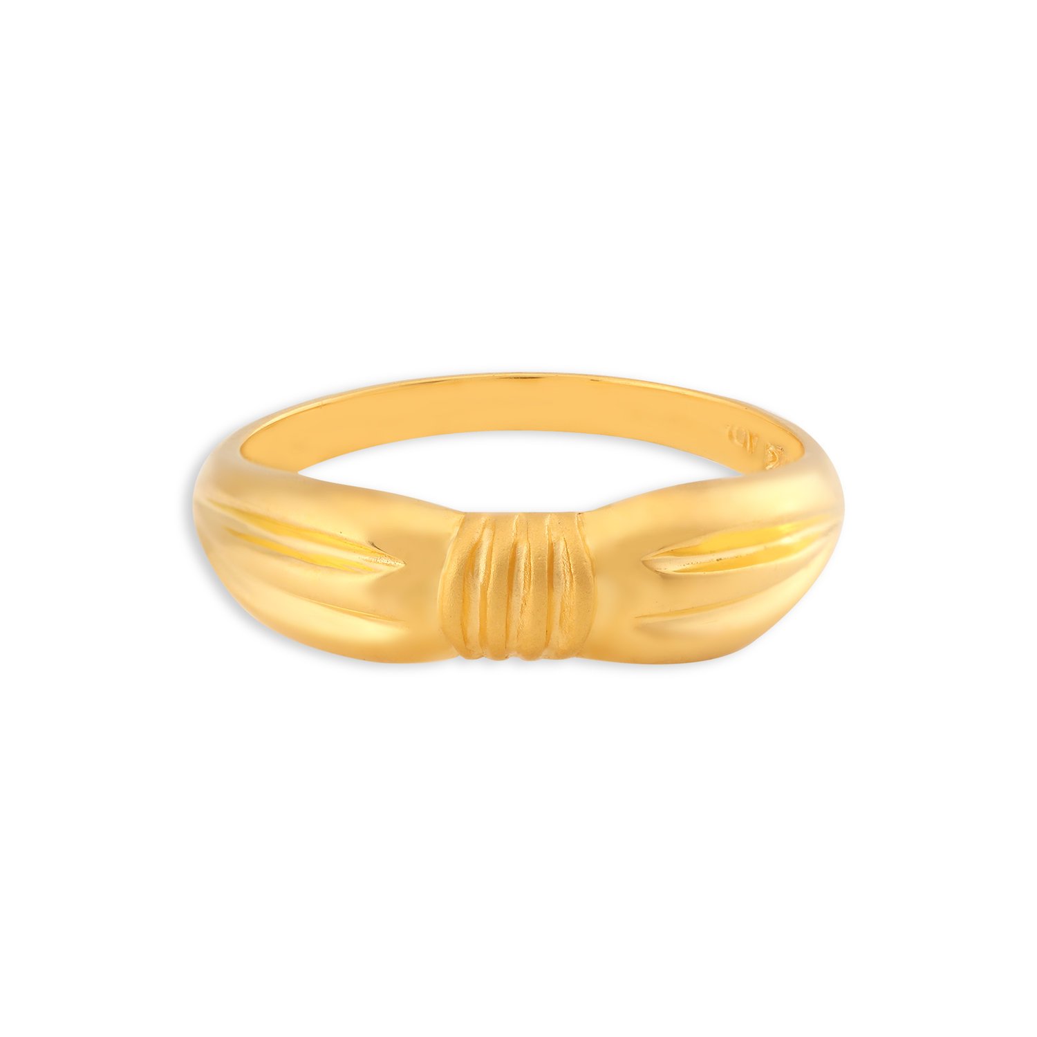 Fascinating 22 Karat Yellow Gold Bow Design Matte Finger Ring,,hi-res image number null