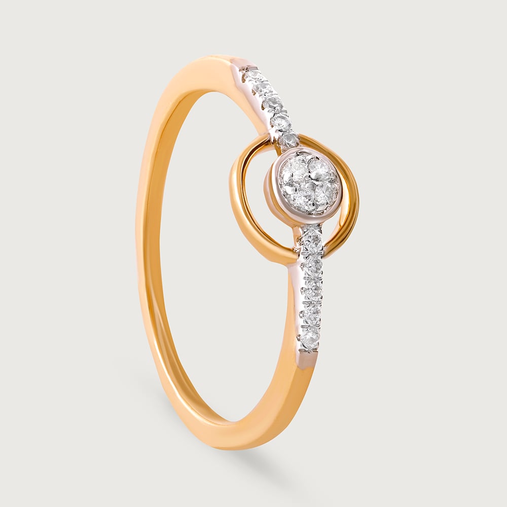 Timeless Circle Gold & Diamond Finger Ring,,hi-res image number null