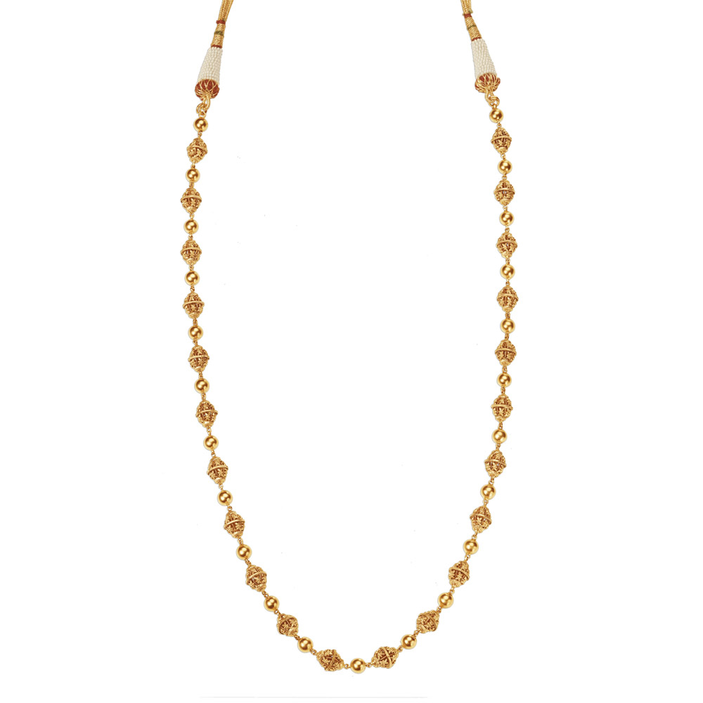 Mystical Yellow Gold Beaded Necklace