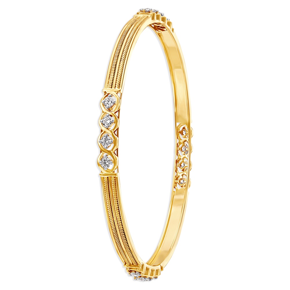 18 Karat Gold and Diamond Bangle,,hi-res image number null