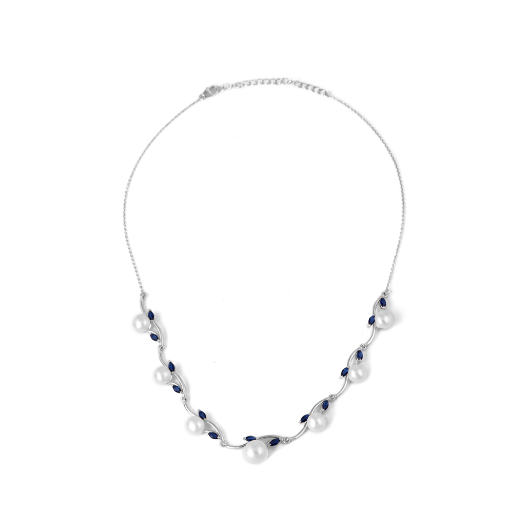 Azure Blossom Floral Necklace,,hi-res image number null