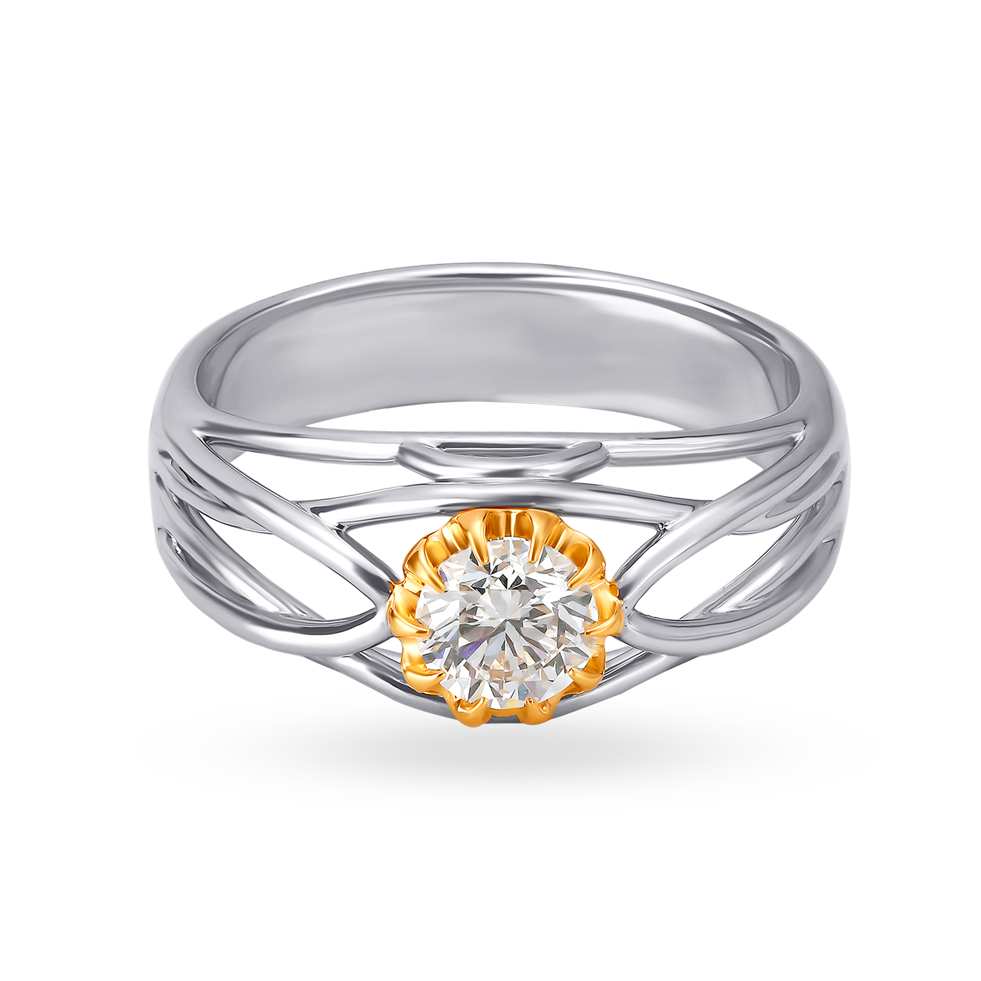Winged Arc Solitaire Ring,,hi-res image number null