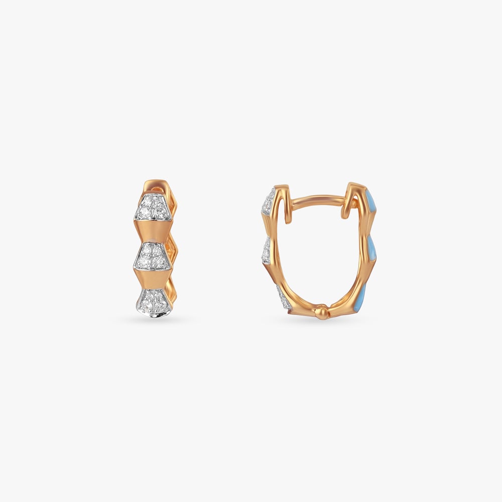 Azure Flip Diamond Hoop Earrings,,hi-res image number null