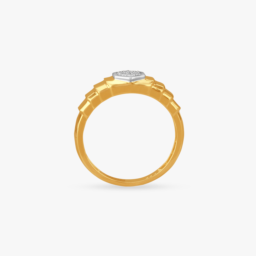 Hexagonal Prestige Diamond Finger Ring for Men,,hi-res image number null