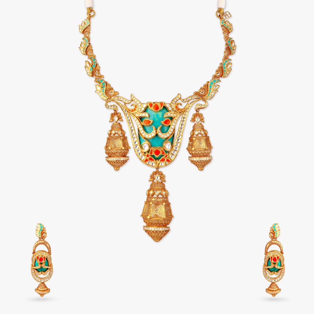 Palatial Bloom Gold Necklace Set,,hi-res image number null
