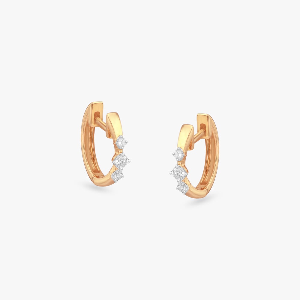 Stellar Trio Diamond Hoop Earrings,,hi-res image number null