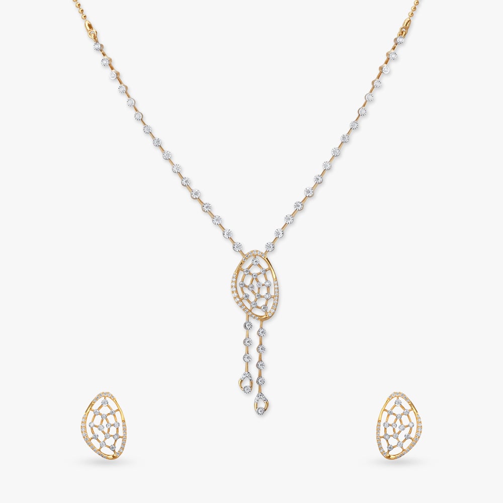 Serene Curves Diamond Necklace Set,,hi-res image number null