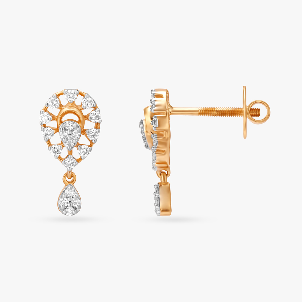 Sparkly Teardrop Diamond Stud Earrings,,hi-res image number null