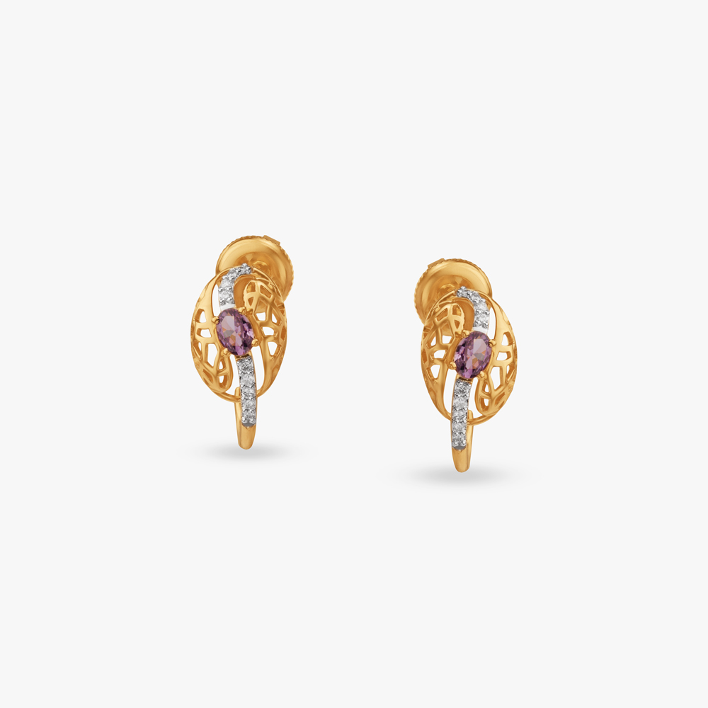 Evening Bloom Diamond Hoop Earrings,,hi-res image number null
