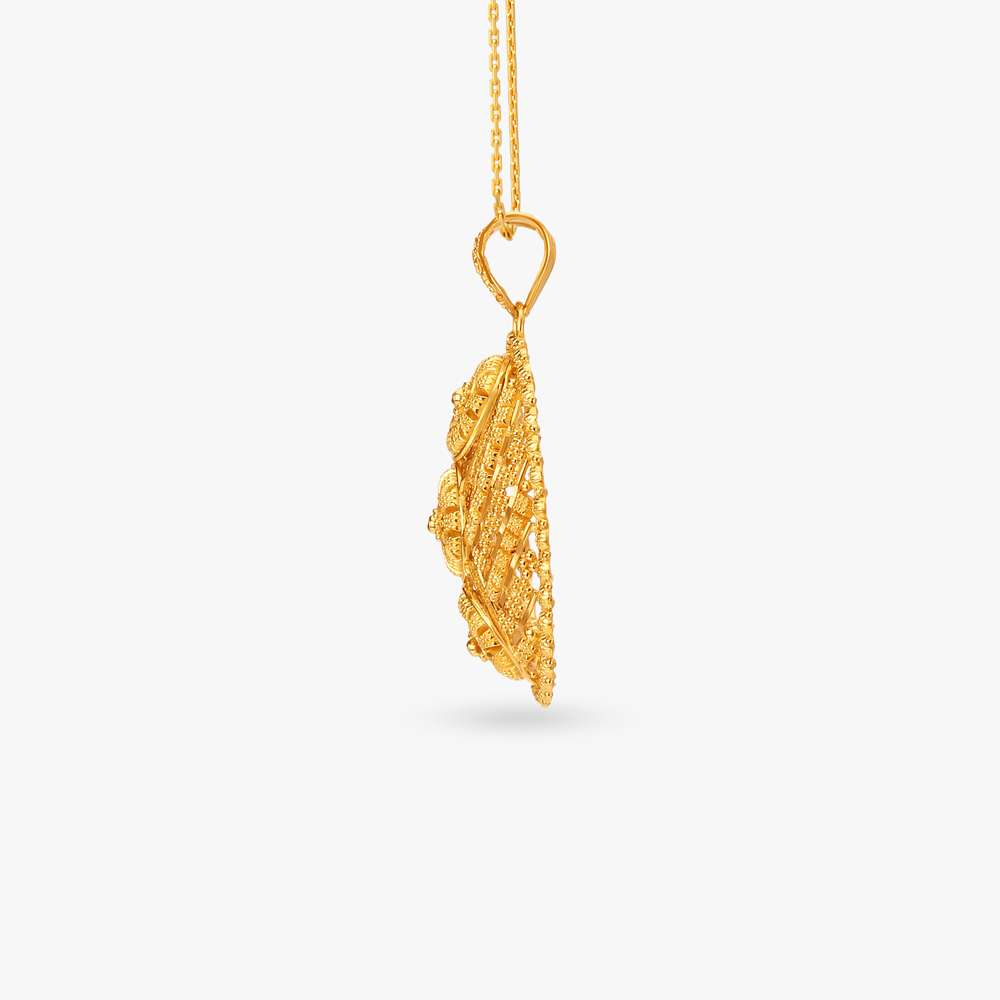 Magnifico Gold Pendant and Earrings Set,,hi-res image number null