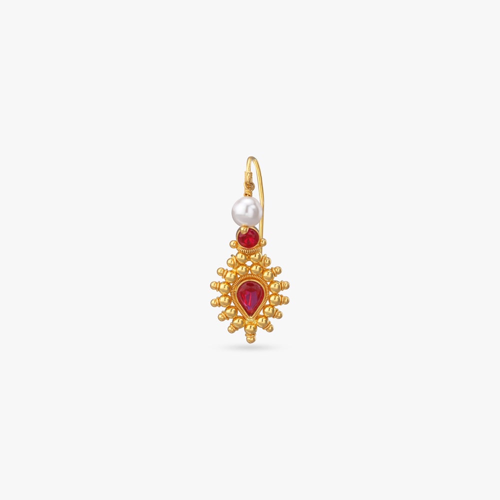 Glamorous Glow Gold Nose Pin,,hi-res image number null