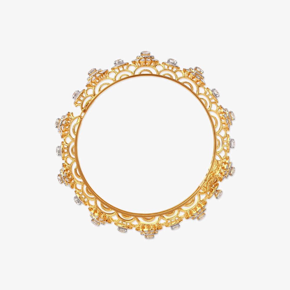 Ornate Orbit Solitaire Bangle,,hi-res image number null