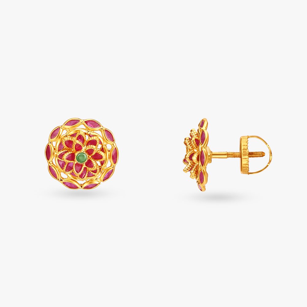 Floral Pendant and Earrings Set,,hi-res image number null