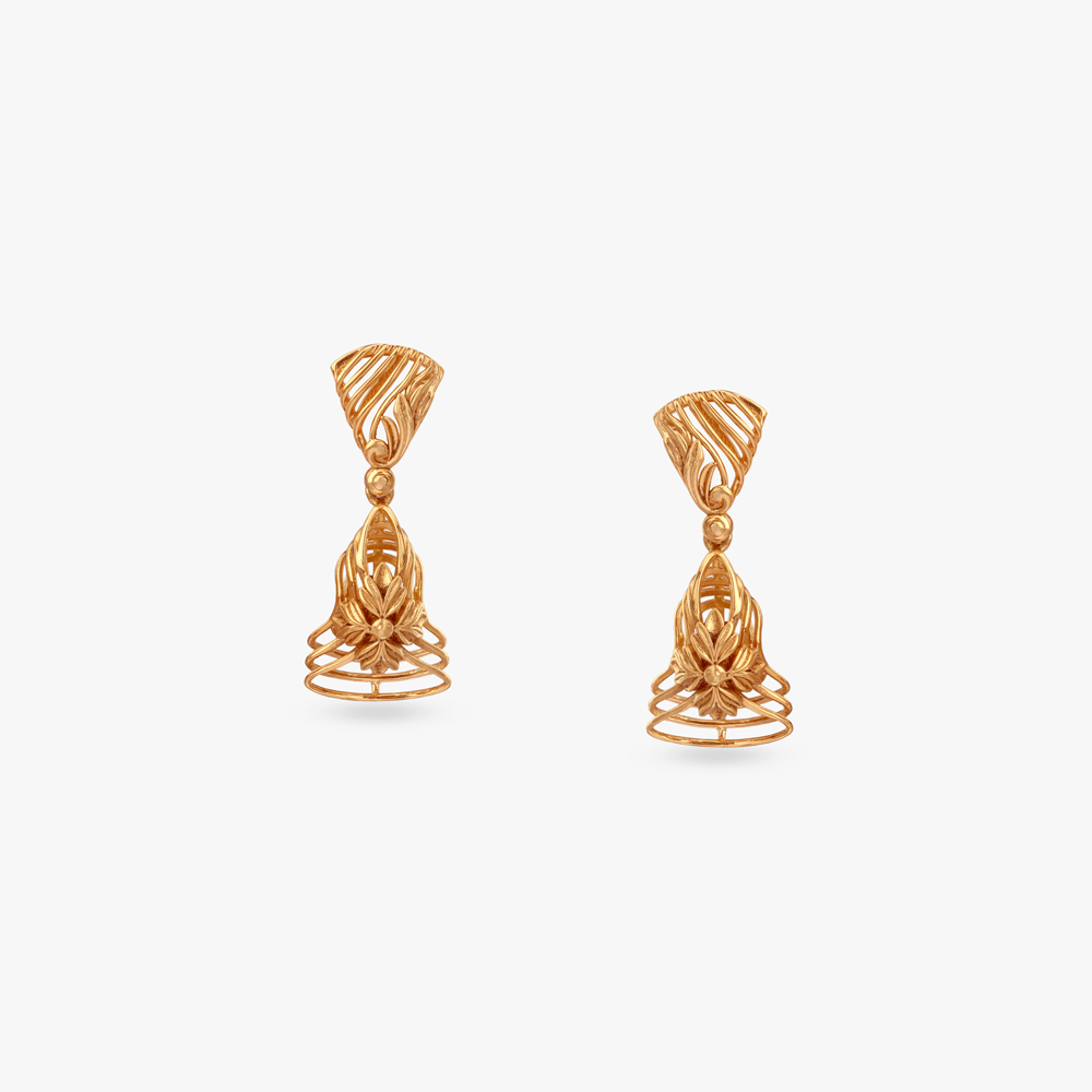 

Timeless Bloom Gold Jhumka Earrings