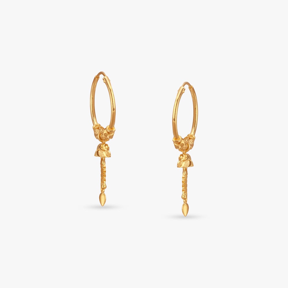 

Petite Drop Gold Hoop Earrings