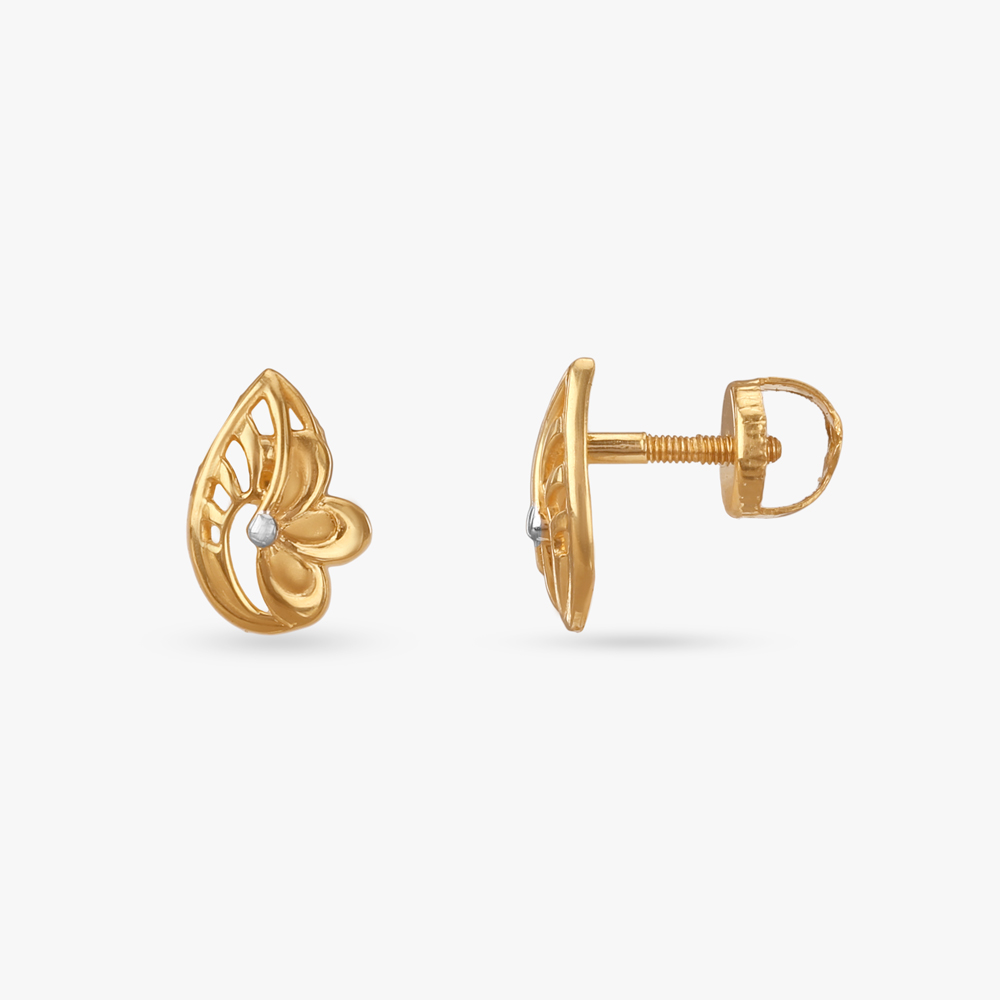 Paisley Glint Gold Stud Earrings,,hi-res image number null