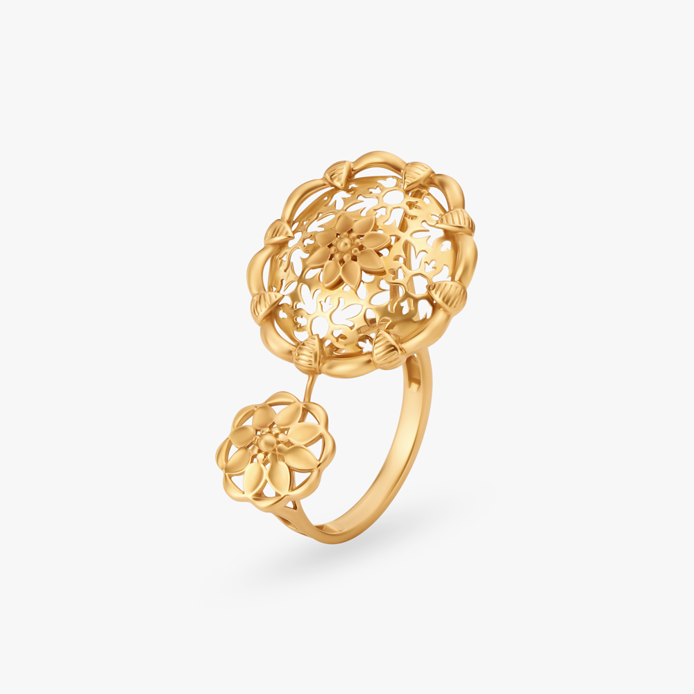 Ornate Floral Jaali Finger Ring,,hi-res image number null