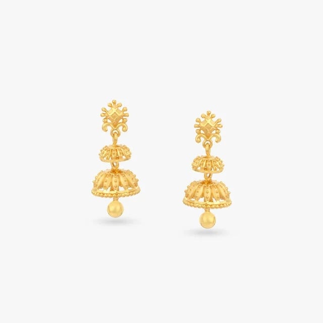 Mini Melody Gold Jhumka Earrings for Kids,,hi-res image number null