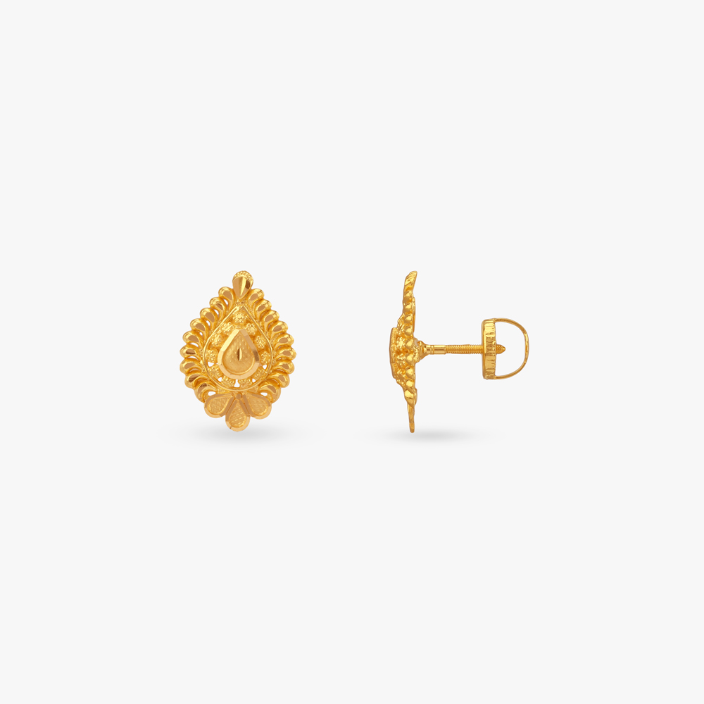 Radiant Heritage Gold Stud Earrings,,hi-res image number null