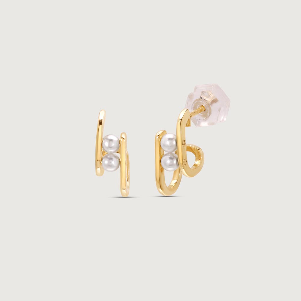 Bold Duo Pearl Stud Earrings,,hi-res image number null