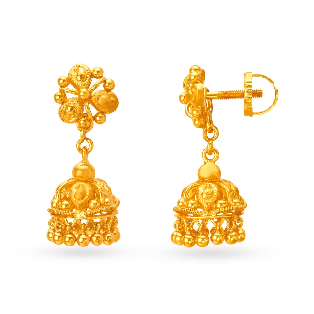 Opulent Gold Jhumka Style Earrings,,hi-res image number null