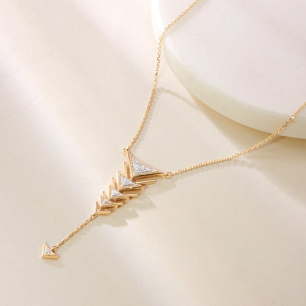 Cascading Geometry Diamond Necklace,,hi-res image number null
