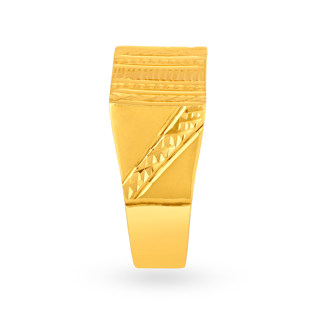 Debonair 22 Karat Yellow Gold Geometric Ring,,hi-res image number null