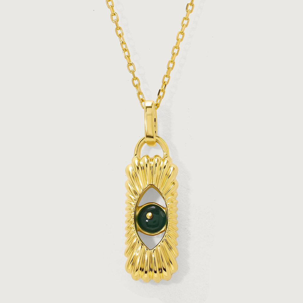 Elegant Enchantment 18KT Chain Emerald Pendant with chain,,hi-res image number null