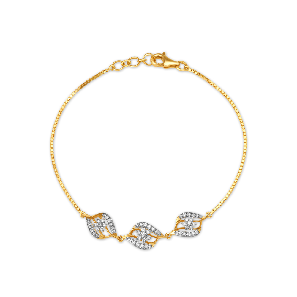 Eclectic Diamond Bracelet in Yellow and White Gold for Men