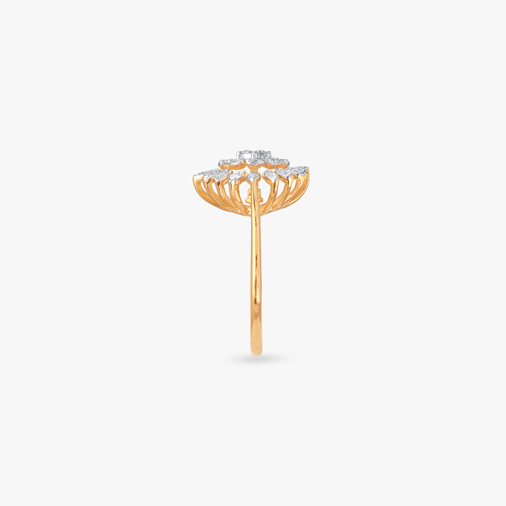 Radiant Sunburst Diamond Finger Ring,,hi-res image number null