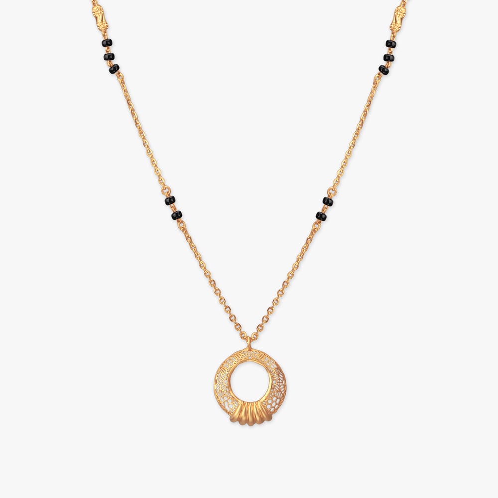 Filigree Halo Gold Mangalsutra,,hi-res image number null