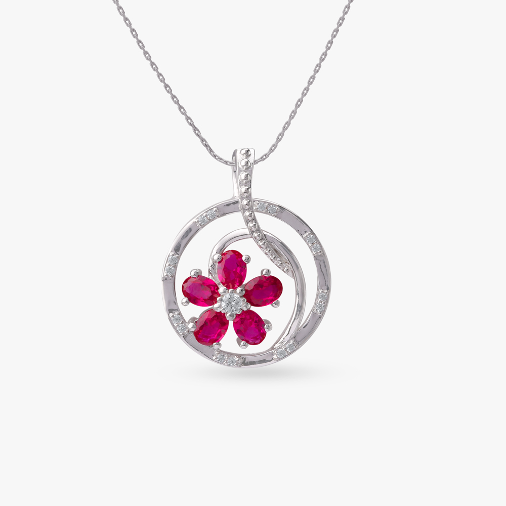 Petal Spark Silver Pendant and Earrings Set,,hi-res image number null
